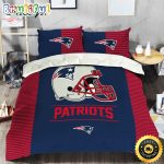 NFL New England Patriots Dark Blue Red Logo Bedding Set