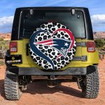 New England Patriots Spare Tire Cover Custom Leopard Heart For Fans