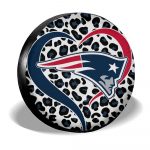 New England Patriots Spare Tire Cover Custom Leopard Heart For Fans