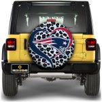 New England Patriots Spare Tire Cover Custom Leopard Heart For Fans