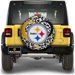Pittsburgh Steelers Spare Tire Cover Custom Leopard Heart For Fans