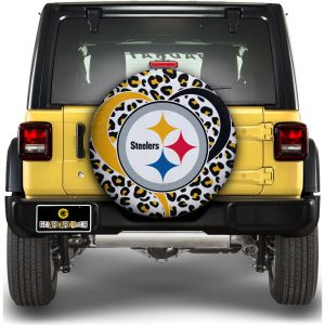 Pittsburgh Steelers Spare Tire Cover Custom Leopard Heart For Fans
