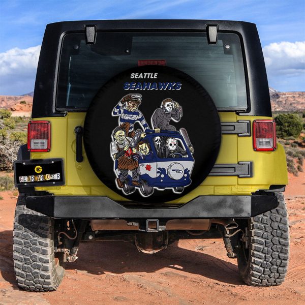 Seattle Seahawks Spare Tire Covers Horror Characters Car Accessories