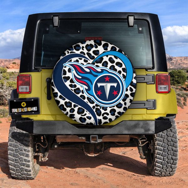 Tennessee Titans Spare Tire Cover Custom Leopard Heart For Fans