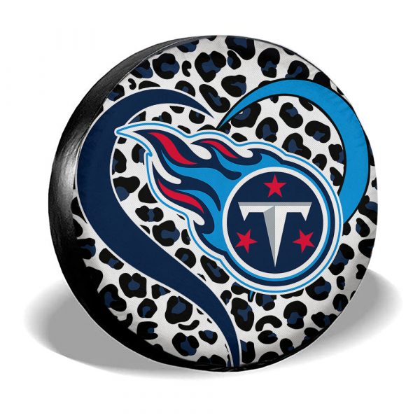 Tennessee Titans Spare Tire Cover Custom Leopard Heart For Fans