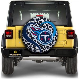 Tennessee Titans Spare Tire Cover Custom Leopard Heart For Fans