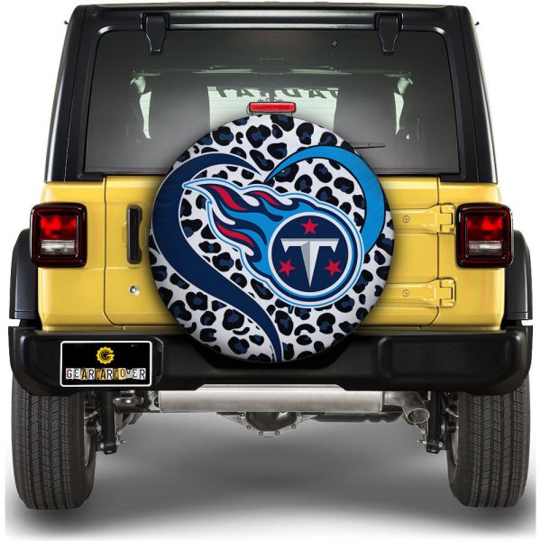 Tennessee Titans Spare Tire Cover Custom Leopard Heart For Fans