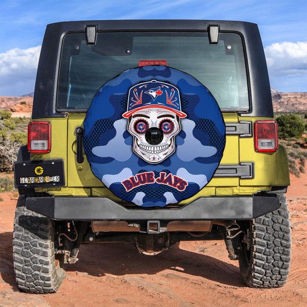 Toronto Blue Jays Spare Tire Covers Camera Hole Skull Theme Collection
