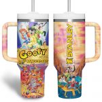 A Goofy Movie Cartoon Custom Stanley Quencher 40oz Stainless Steel Tumbler With Handle