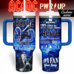AC/DC Music Custom Stanley Quencher 40oz Stainless Steel Tumbler With Handle