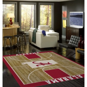 Alabama University Basketball Court Rug