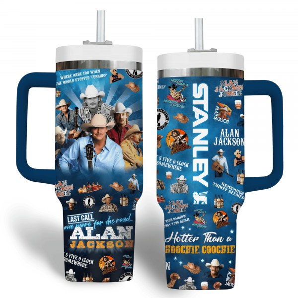 Alan Jackson Music Custom Stanley Quencher 40oz Stainless Steel Tumbler With Handle