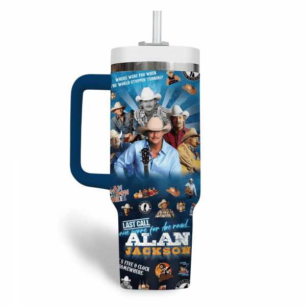 Alan Jackson Music Custom Stanley Quencher 40oz Stainless Steel Tumbler With Handle