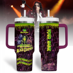 Alice Cooper Music Custom Stanley Quencher 40oz Stainless Steel Tumbler With Handle