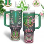 Alpha Kappa Alpha Custom Stanley Quencher 40oz Stainless Steel Tumbler With Handle