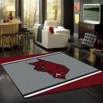 Arkansas Razorbacks Area Rug Football Team Logo Carpet Living Room Rugs V11251 - Dreamrooma