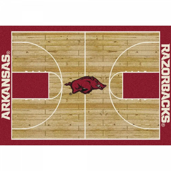 Arkansas University Basketball Court Rug