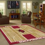 Arkansas University Basketball Court Rug