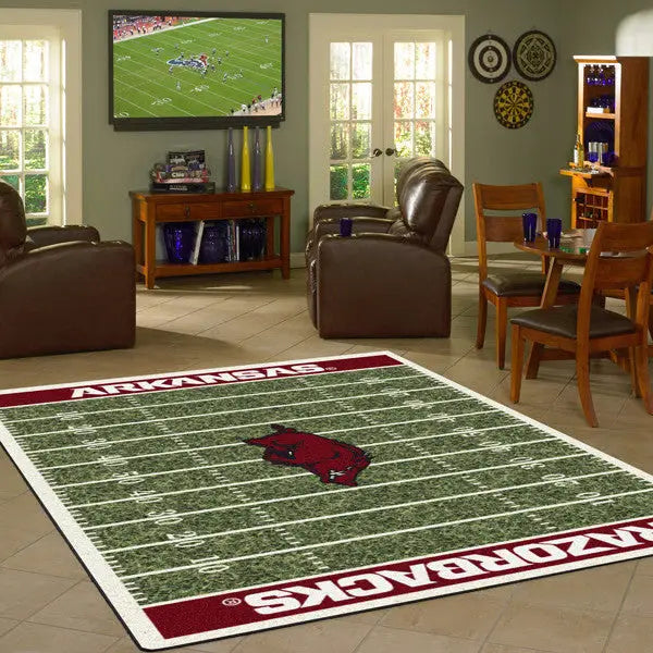 Arkansas University Football Field Rug