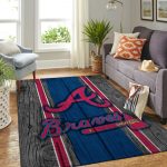 Atlanta Braves Wooden Area Rug Mlb Logo Living Room Rugs Home Decor 3 - Dreamrooma