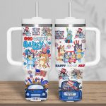 Bluey Cartoon Custom Stanley Quencher 40oz Stainless Steel Tumbler With Handle