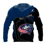 Custom Name & Number NHL Columbus Blue Jackets Exclusive All Over Prints Graphic Hoodie