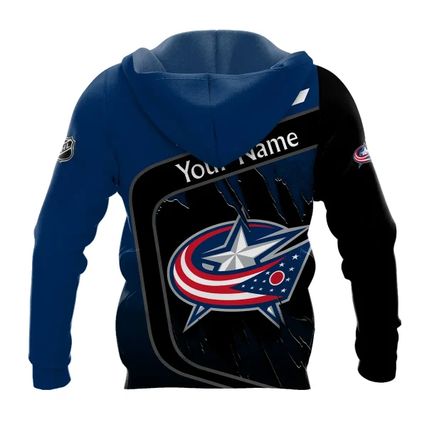 Custom Name & Number NHL Columbus Blue Jackets Exclusive All Over Prints Graphic Hoodie