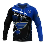 Custom Name & Number NHL St. Louis Blues Exclusive All Over Prints Graphic Hoodie