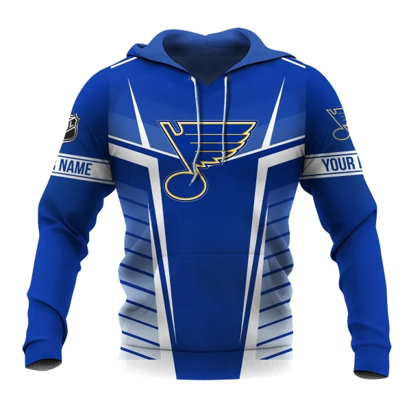 Custom Name & Number NHL St. Louis Blues Exclusive All Over Prints Graphic Hoodie