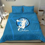 Personalized Basketball Duvet Cover Set, Basketball Boy Blue Player Gift Idea Duvet Cover & Pillowcases, Custom Name Bedding Set