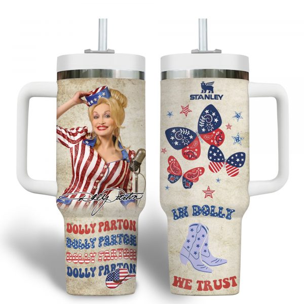 Dolly Parton Music Custom Stanley Quencher 40oz Stainless Steel Tumbler With Handle