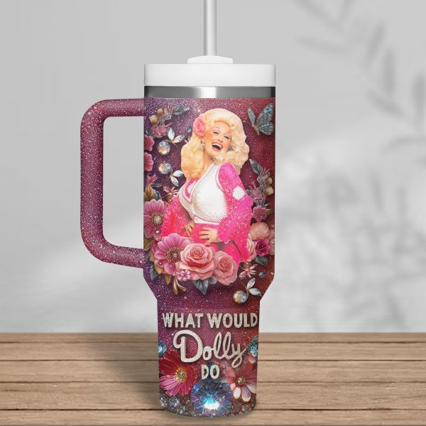 Dolly Parton Music Custom Stanley Quencher 40oz Stainless Steel Tumbler With Handle