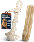 Real Coffee Dog Wood Chew Large 9.7" & Natural Rope Toys for Regular Chewers - 100% Organic Wood Stick for Dog - Large Toys for Dental Health - Size L