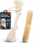 Coffee Dog Wood Chew Stick - Real Chew Toy for Dogs - 100% Natural Puppy Chew Toys for Teething, Organic Wood Stick Helps with Stress Relief - Natural Chew Toy
