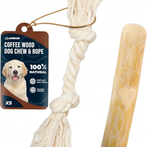 Coffee Dog Wood Chew Stick - Real Chew Toy for Dogs - 100% Natural Puppy Chew Toys for Teething, Organic Wood Stick Helps with Stress Relief - Natural Chew Toy