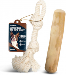 Real Coffee Wood Chews for Dogs & Dog Rope Toys, 100% Natural Chew for Dogs - Organic Stick for Teeth Cleaning, Training - Wood Stick for Medium & Large Dogs - Size M