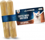 Coffee Wood Dog Chew Stick, 2 Pack Size Extra Small, Dog Teeth Cleaning & Relieve Stress, Organic Toys