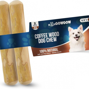 Coffee Wood Dog Chew Stick, 2 Pack Size Extra Small, Dog Teeth Cleaning & Relieve Stress, Organic Toys