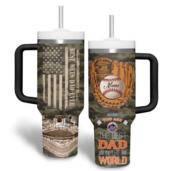 New York Mets MLB Custom Stanley Quencher 40oz Stainless Steel Tumbler With Handle