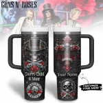 Guns N‚Äô Roses Music Custom Stanley Quencher 40oz Stainless Steel Tumbler With Handle