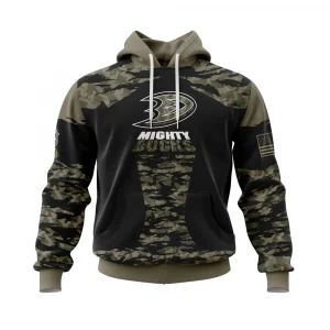 Anaheim Ducks, Honors Veterans And Military Members Graphic Hoodie