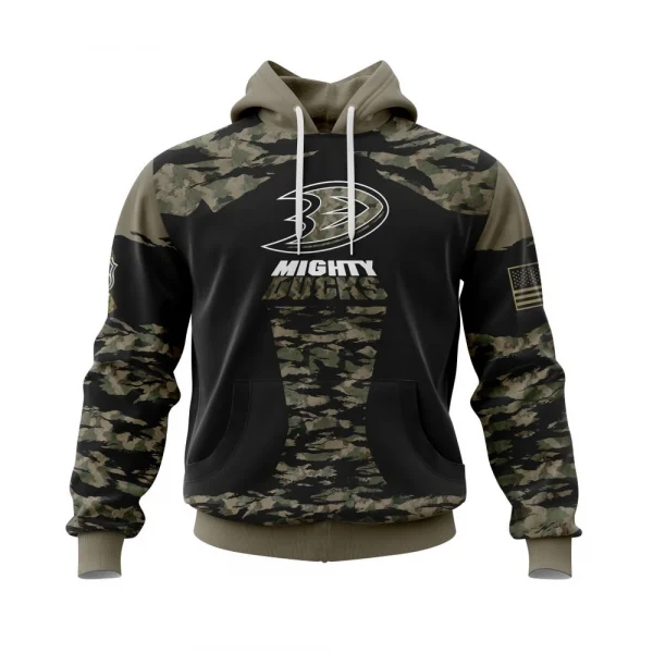 Anaheim Ducks, Honors Veterans And Military Members Graphic Hoodie