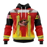 Columbus Blue Jackets Honnor Firefighter Uniform Graphic Hoodie