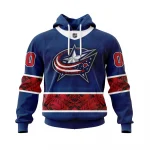 Columbus Blue Jackets, Specialized Native With Samoa Culture Graphic Hoodie