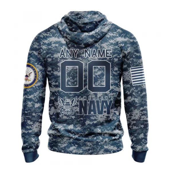 NHL Columbus Blue Jackets Honor Us Navy Veterans Graphic Hoodie