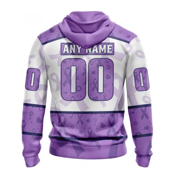 NHL Columbus Blue Jackets Special Lavender Fight Cancer Graphic Hoodie