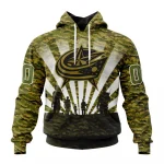 NHL Columbus Blue Jackets Special Military Camo Kits For Veterans Day And Rememberance Day Graphic Hoodie