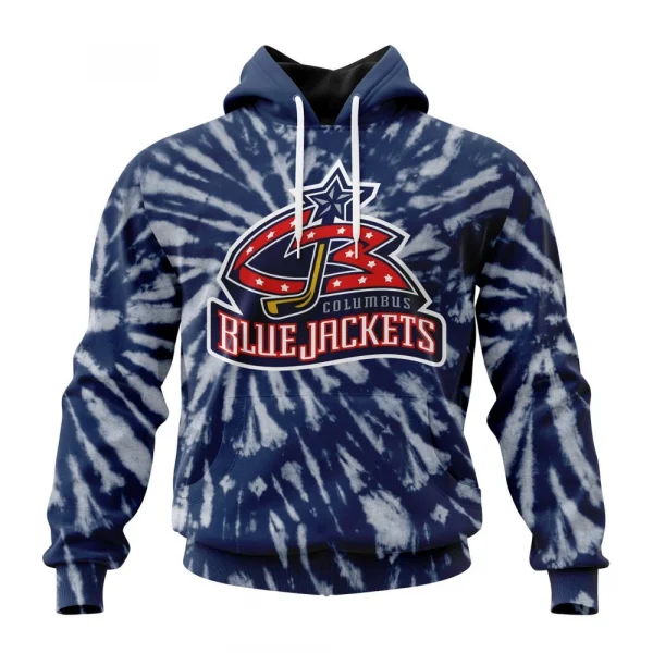 NHL Columbus Blue Jackets Special Retro Vintage Tie Dye Graphic Hoodie