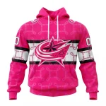 NHL Columbus Blue Jackets, Specialized Design I Pink I Can! In October We Wear Pink Breast Cancer Graphic Hoodie