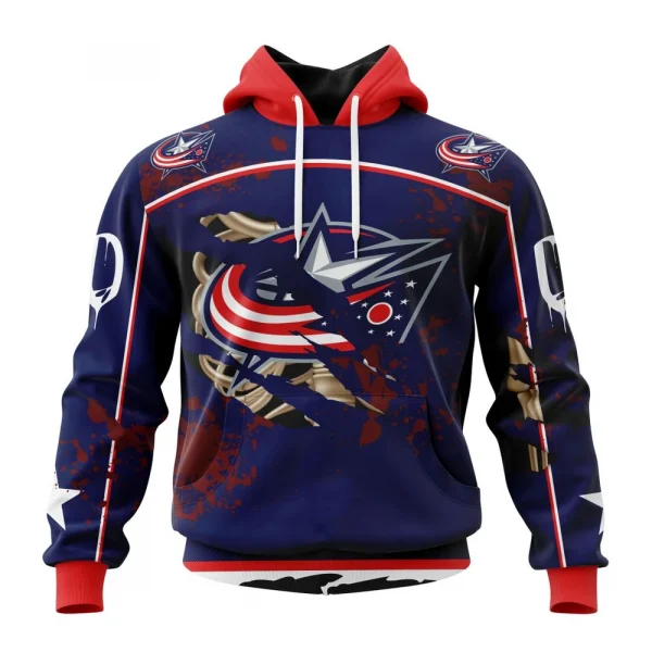 NHL Columbus Blue Jackets, Specialized Design Jersey With Your Ribs For Halloween Graphic Hoodie